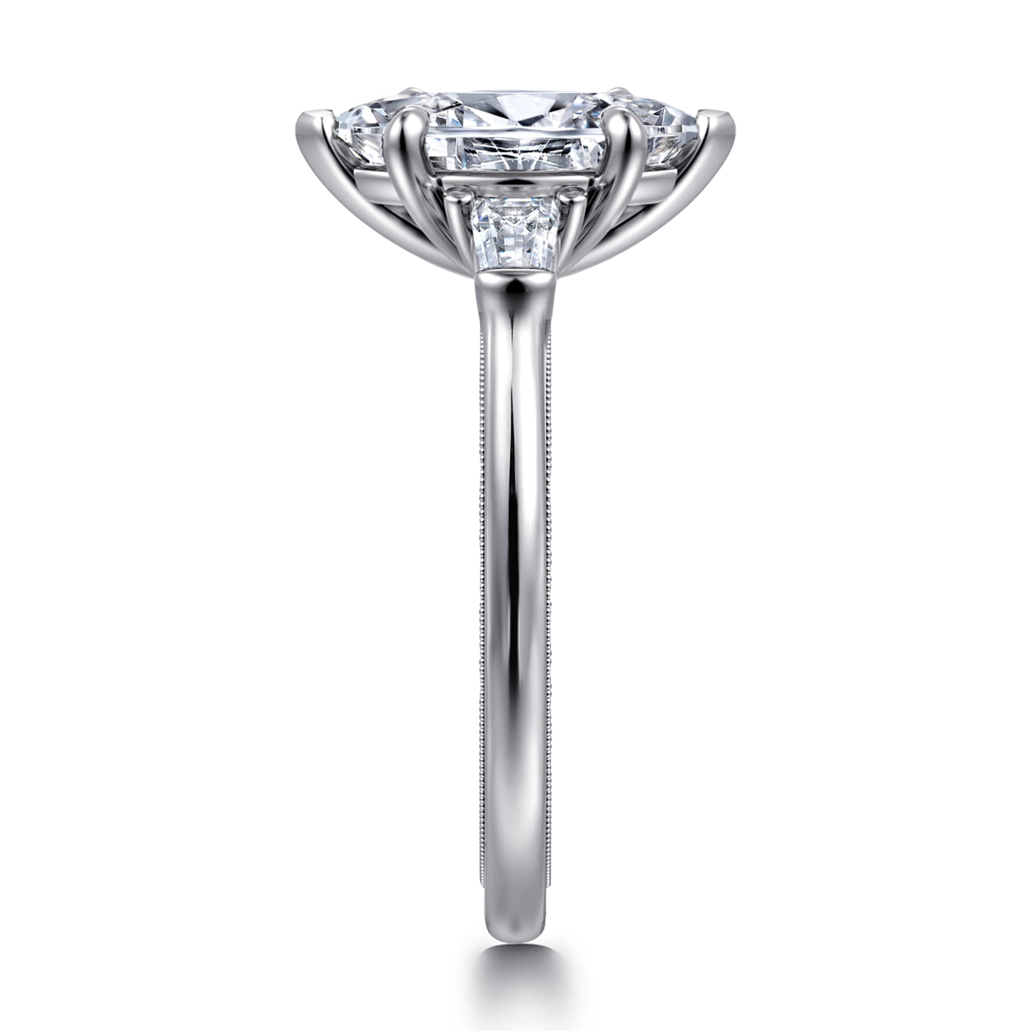 Louann - 14K White Gold Marquise Shape Three Stone Diamond Engagement Ring - 0.3 ct - Shot 4