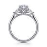 Reema - 14K White Gold Marquise Shape Three Stone Lotus Diamond Engagement Ring - 0.24 ct