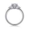 Stephi - 14K White Gold Marquise Shape Three Stone Diamond Engagement Ring - 0.6 ct