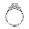 Madison - 14K White Gold Marquise Shape Three Stone Lotus Diamond Engagement Ring - 0.3 ct