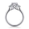 Sanaa - 14K White Gold Oval 3 Stone Diamond Engagement Ring - 0.4 ct