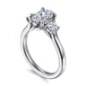 Sanaa - 14K White Gold Oval 3 Stone Diamond Engagement Ring - 0.4 ct
