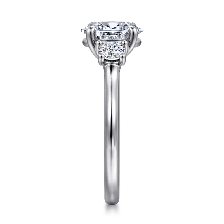 Sanaa - 14K White Gold Oval 3 Stone Diamond Engagement Ring - 0.4 ct - Shot 4