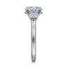 Sanaa - 14K White Gold Oval 3 Stone Diamond Engagement Ring - 0.4 ct
