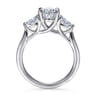 Sunday - 14K White Gold Oval Three Stone Diamond Engagement Ring - 0.38 ct
