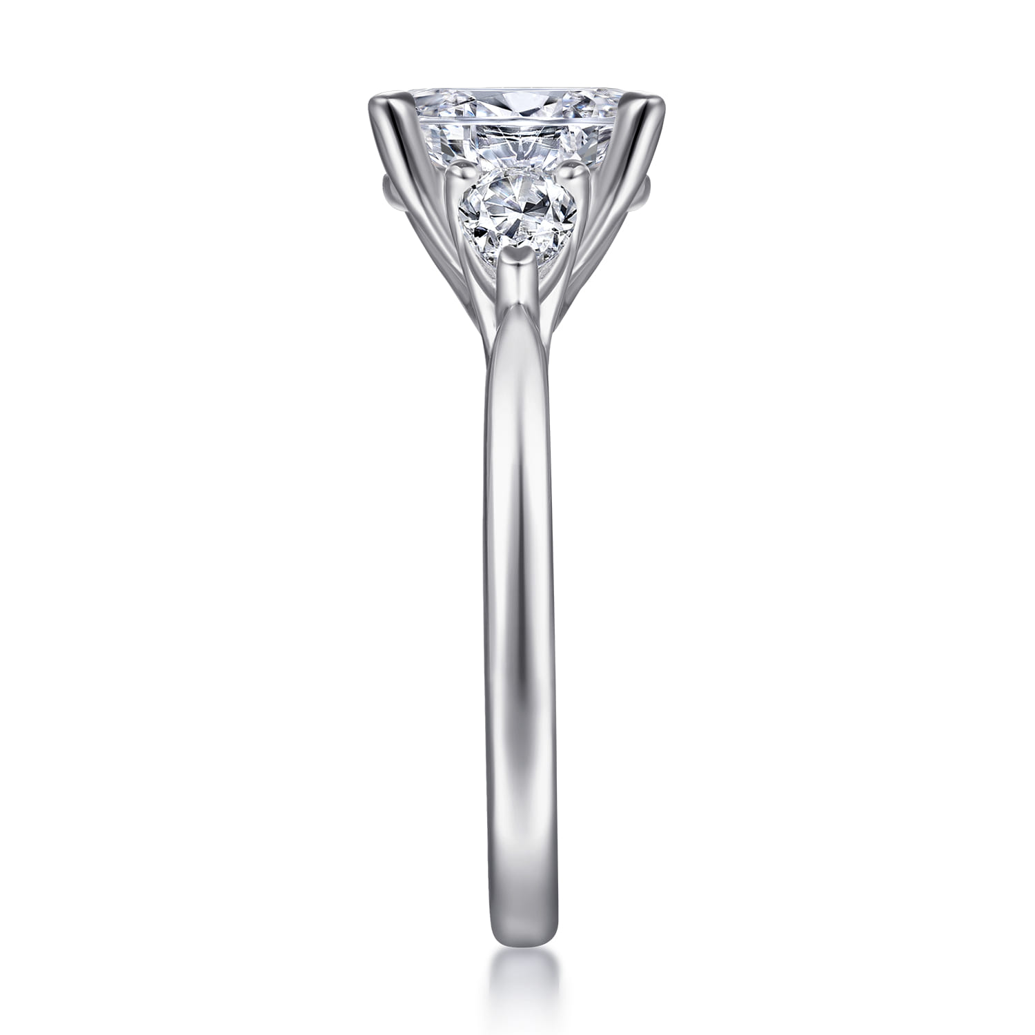 Sunday - 14K White Gold Oval Three Stone Diamond Engagement Ring - 0.38 ct - Shot 5