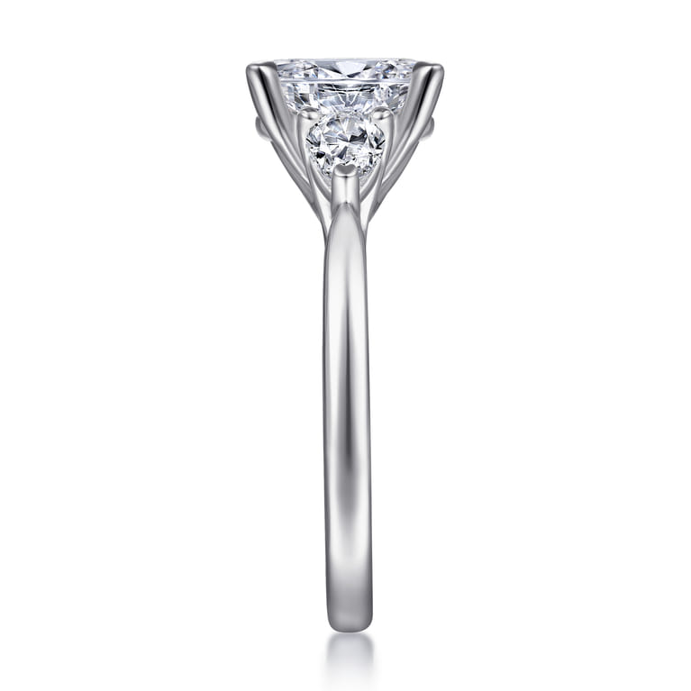 Sunday - 14K White Gold Oval Three Stone Diamond Engagement Ring - 0.38 ct - Shot 5