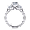 Sunday - 14K White Gold Oval 3 Stone Diamond Engagement Ring - 0.57 ct