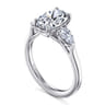 Sunday - 14K White Gold Oval 3 Stone Diamond Engagement Ring - 0.57 ct