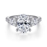 Holloway - 14K White Gold Oval 3 Stone Diamond Engagement Ring - 1.5 ct