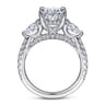 Holloway - 14K White Gold Oval 3 Stone Diamond Engagement Ring - 1.5 ct