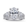 Holloway - 14K White Gold Oval 3 Stone Diamond Engagement Ring - 1.5 ct