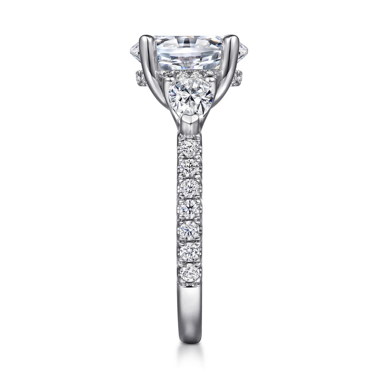 Holloway - 14K White Gold Oval 3 Stone Diamond Engagement Ring - 1.5 ct - Shot 5