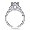 Yasmine - 14K White Gold Oval Three Stone Diamond Engagement Ring - 0.9 ct