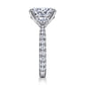 Yasmine - 14K White Gold Oval Three Stone Diamond Engagement Ring - 0.9 ct