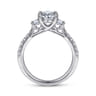 Isabel - 14K White Gold Oval Three Stone Diamond Engagement Ring - 0.57 ct