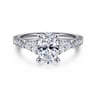 Isadora - 14K White Gold Oval Three Stone Diamond Engagement Ring - 0.72 ct