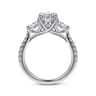 Isadora - 14K White Gold Oval Three Stone Diamond Engagement Ring - 0.72 ct