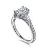 Isadora - 14K White Gold Oval Three Stone Diamond Engagement Ring - 0.72 ct