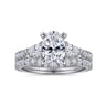 Isadora - 14K White Gold Oval Three Stone Diamond Engagement Ring - 0.72 ct