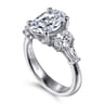 Evie - 14K White Gold Oval Five Stone Diamond Engagement Ring - 1.04 ct