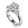 Laynie - 14K White Gold Oval Three Stone Diamond Engagement Ring - 1 ct