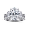 Laynie - 14K White Gold Oval Three Stone Diamond Engagement Ring - 1 ct