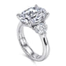 Laynie - 14K White Gold Oval Three Stone Diamond Engagement Ring - 1 ct