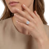 Laynie - 14K White Gold Oval Three Stone Diamond Engagement Ring - 1 ct