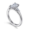 Acacia - 14K White Gold Oval Three Stone Diamond Engagement Ring - 0.3 ct