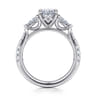 Abina - 14K White Gold Oval Three Stone Diamond Engagement Ring - 0.75 ct