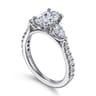 Abina - 14K White Gold Oval Three Stone Diamond Engagement Ring - 0.75 ct