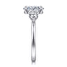Adalia - 14K White Gold Oval Three Stone Diamond Engagement Ring - 0.6 ct