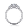 Adeline - 14K White Gold Oval Three Stone Diamond Engagement Ring - 0.35 ct