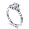 Adeline - 14K White Gold Oval Three Stone Diamond Engagement Ring - 0.35 ct