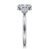 Adeline - 14K White Gold Oval Three Stone Diamond Engagement Ring - 0.35 ct