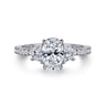 Euphoria - 14K White Gold Oval Three Stone Diamond Engagement Ring - 0.6 ct