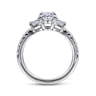 Euphoria - 14K White Gold Oval Three Stone Diamond Engagement Ring - 0.6 ct