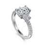Euphoria - 14K White Gold Oval Three Stone Diamond Engagement Ring - 0.6 ct