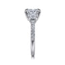 Euphoria - 14K White Gold Oval Three Stone Diamond Engagement Ring - 0.6 ct