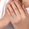 Euphoria - 14K White Gold Oval Three Stone Diamond Engagement Ring - 0.6 ct