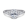 Wave - 14K White Gold Oval Diamond Engagement Ring - 0.4 ct