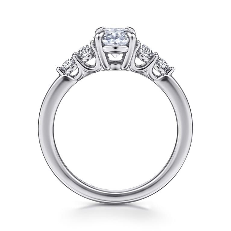 Wave - 14K White Gold Oval Diamond Engagement Ring - 0.4 ct - Shot 2