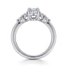 Wave - 14K White Gold Oval Diamond Engagement Ring - 0.4 ct