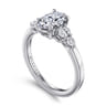 Wave - 14K White Gold Oval Diamond Engagement Ring - 0.4 ct