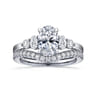 Wave - 14K White Gold Oval Diamond Engagement Ring - 0.4 ct