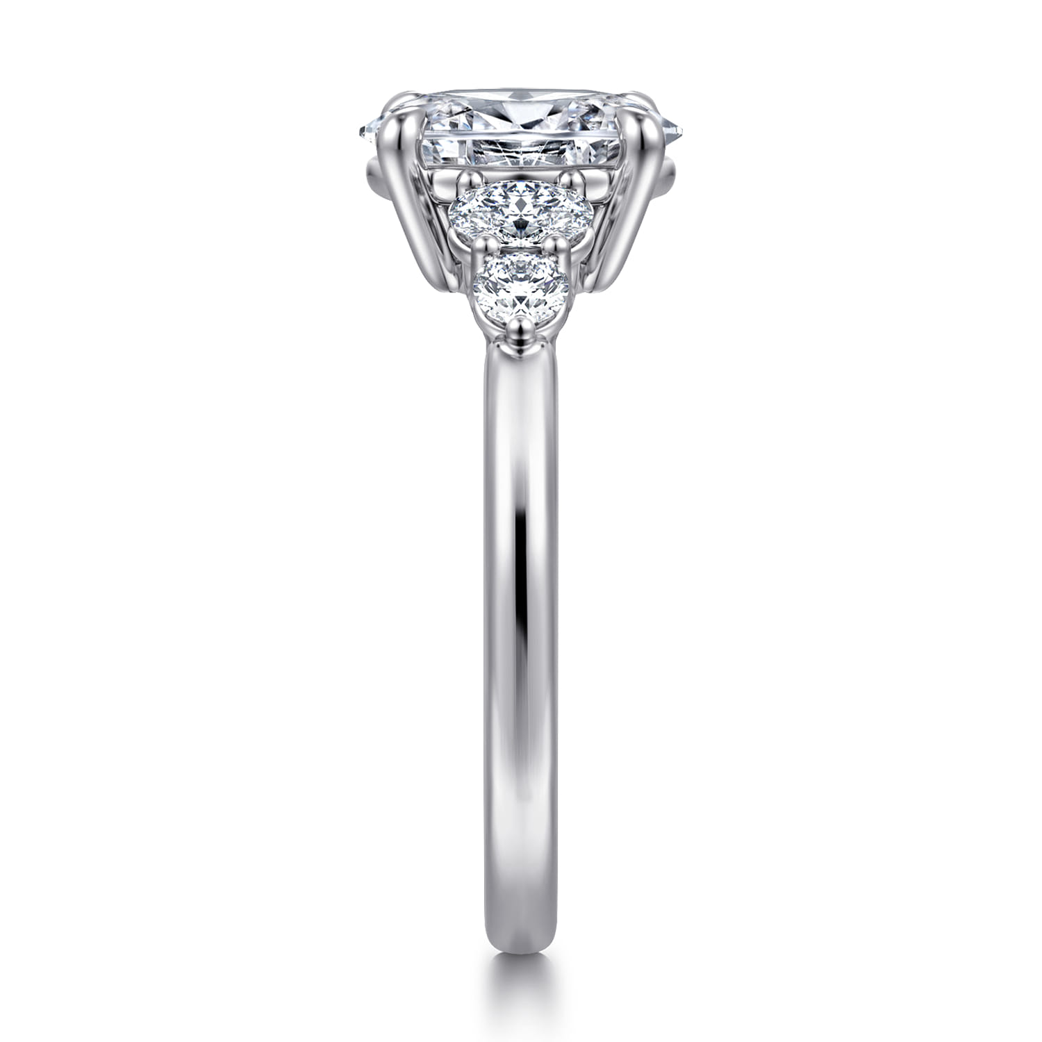 Wave - 14K White Gold Oval Diamond Engagement Ring - 0.4 ct - Shot 5