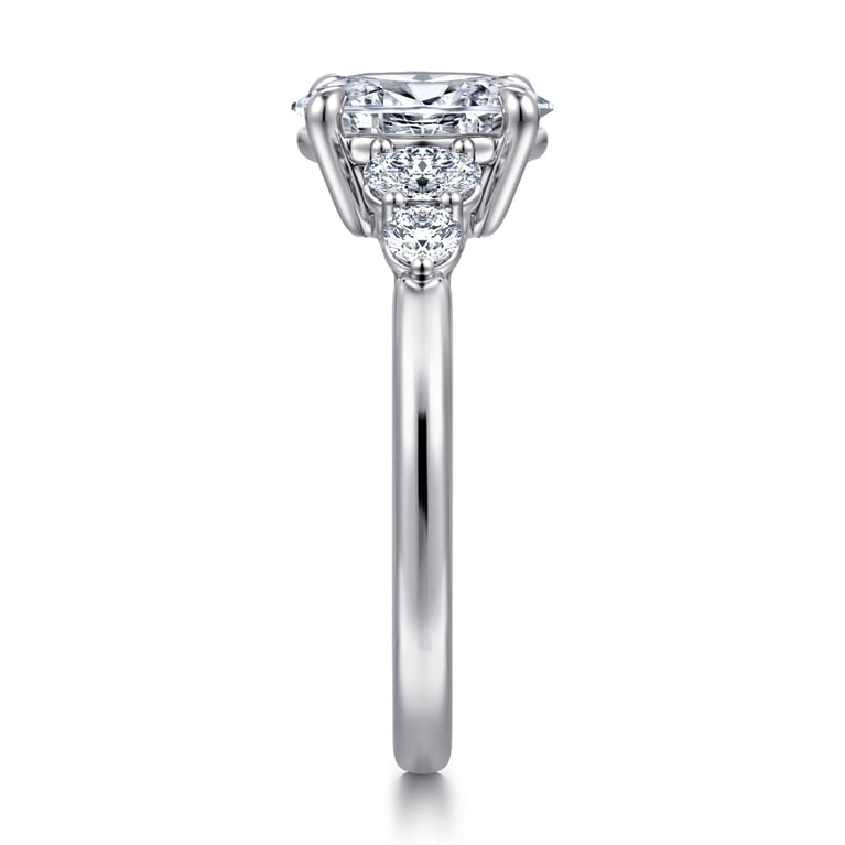 Wave - 14K White Gold Oval Diamond Engagement Ring - 0.4 ct - Shot 5