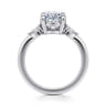 Dela - 14K White Gold Three Stone Oval Diamond Engagement Ring - 0.17 ct
