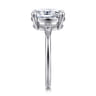 Dela - 14K White Gold Three Stone Oval Diamond Engagement Ring - 0.17 ct